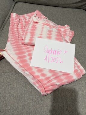 Kyte BABY Pink & White Tie-Dye Pajama Set - Crepe Riptide
